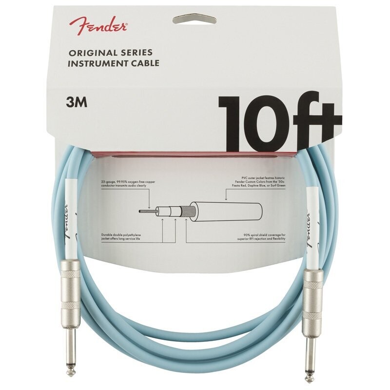 Fender Instrument Cable, 10FT / 3M Original Series Lead, Daphne Blue