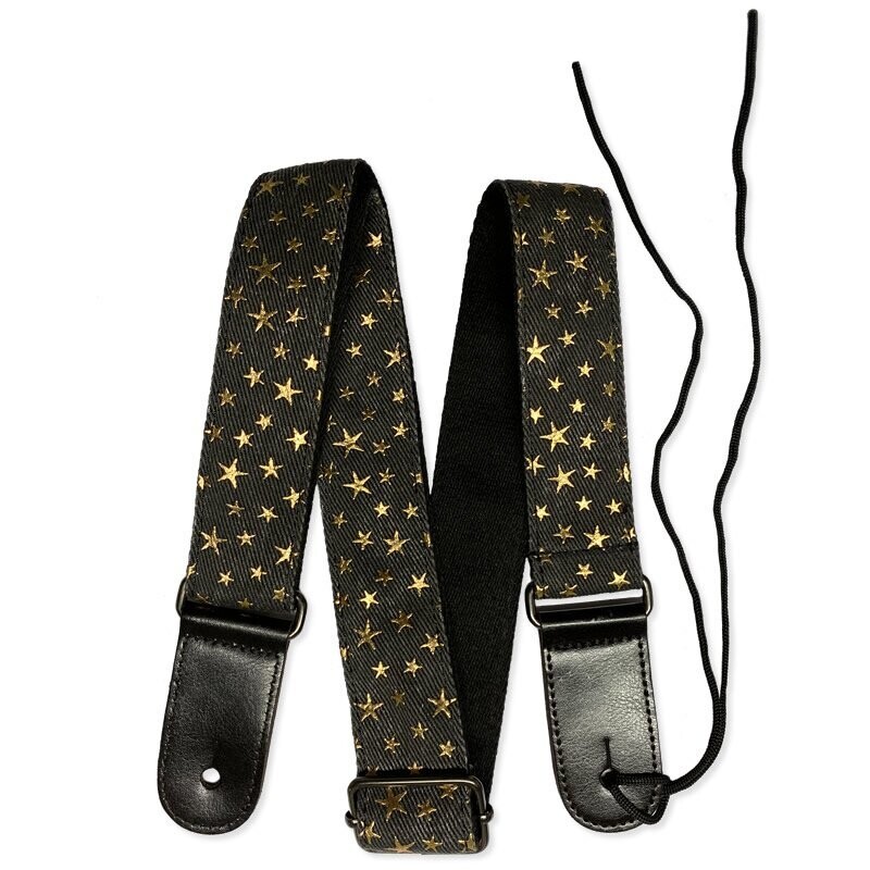 RockYou 1.5&quot; Denim Adjustable Ukulele Strap, GOLDEN STARS