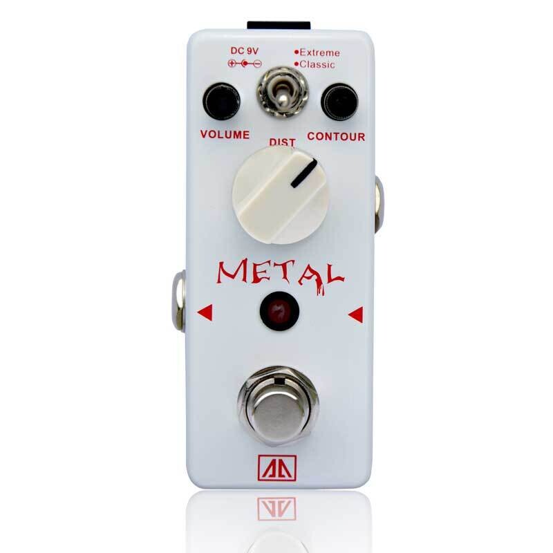 Guitar Effect Pedal, Aroma AHOR-5 Classic Heavy Metal Distortion Pedal, White