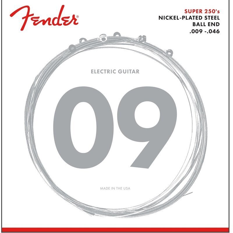 Fender Electric Guitar Strings, Nickel Plated Steel Strings, Ball End, .009-.046