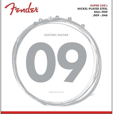 Fender Electric Guitar Strings, Nickel Plated Steel Strings, Ball End, .009-.046