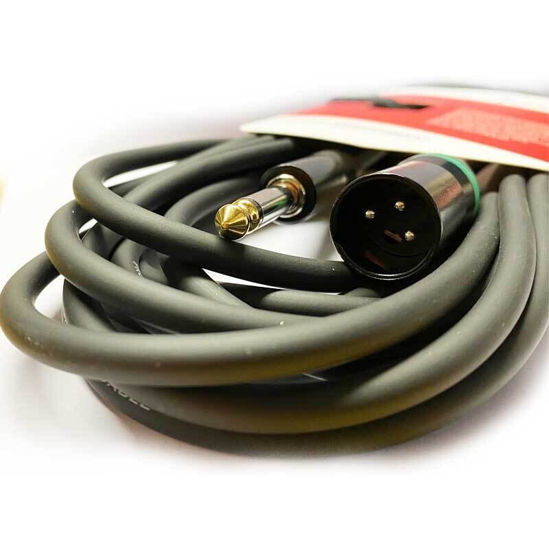 Koda 20FT/ 6M Professional Microphone Cable, XLR Male - 6.35mm Mono Jack, Black