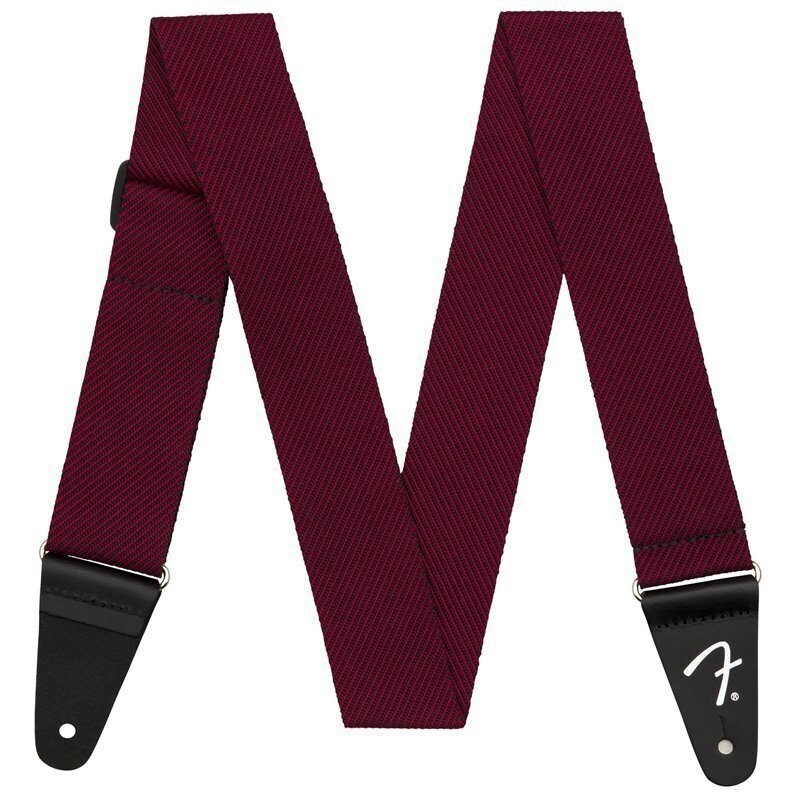Fender Guitar Strap, Modern Tweed, Leather Ends, Black and Red