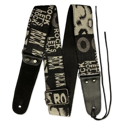 RockYou 2&quot; Jacquard Thread Woven Adjustable Guitar Strap, ROCK