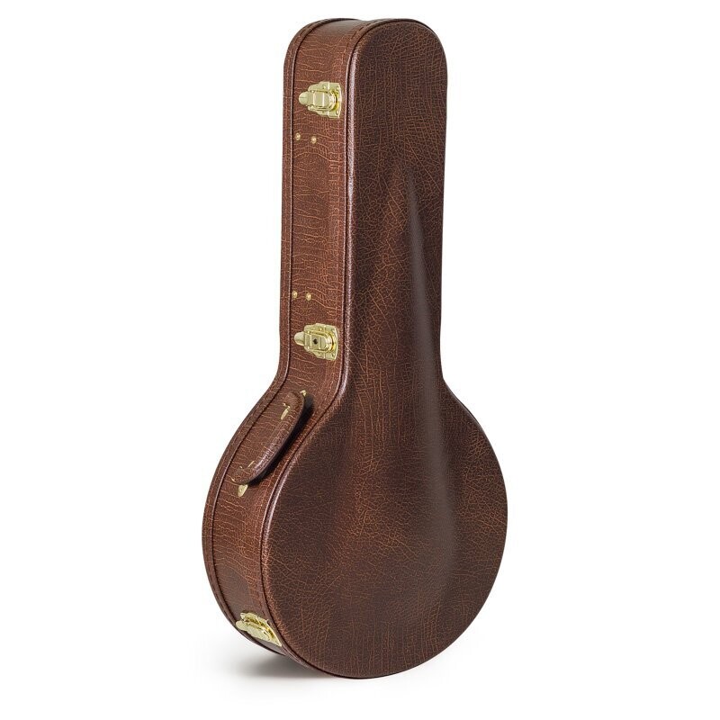Koda 17 Fret Banjo Arch Top Wooden Case, 7mm black plush interior, BROWN