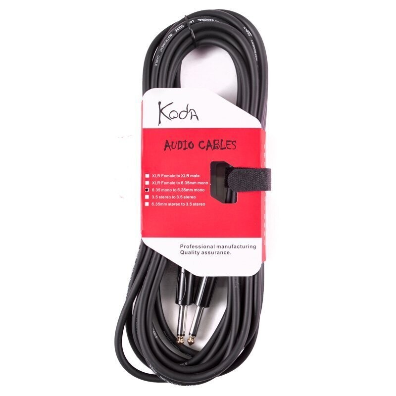 Koda TGC00620 Cable, 20FT / 6M Low Noise Instrument Lead, 6.35 Mono Jack - 6.35 Mono Jack