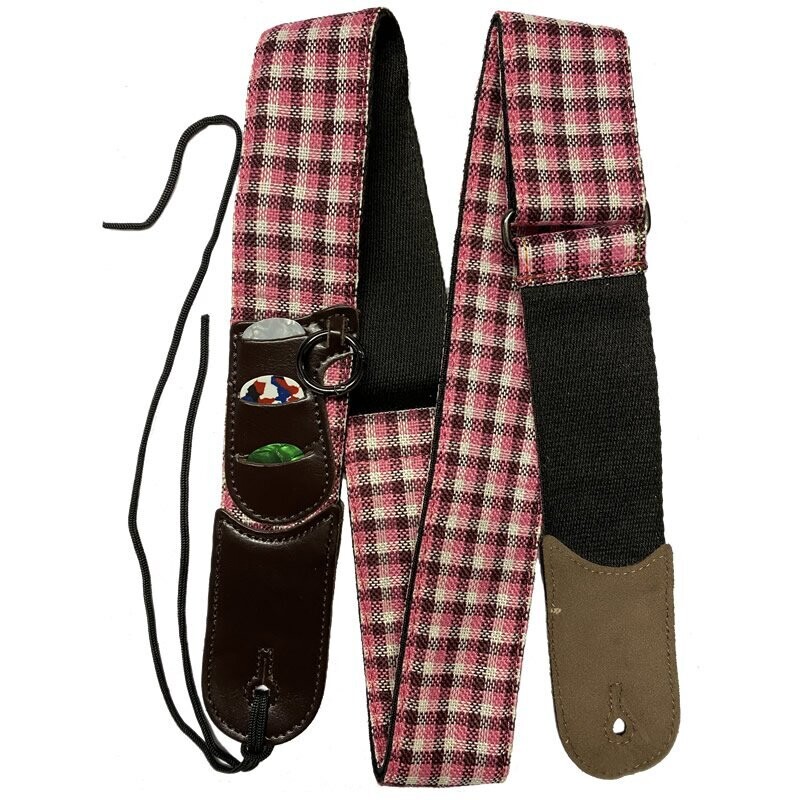 RockYou 2&quot; Adjustable Guitar Strap, Pic &amp; Capo Holder, CHECK