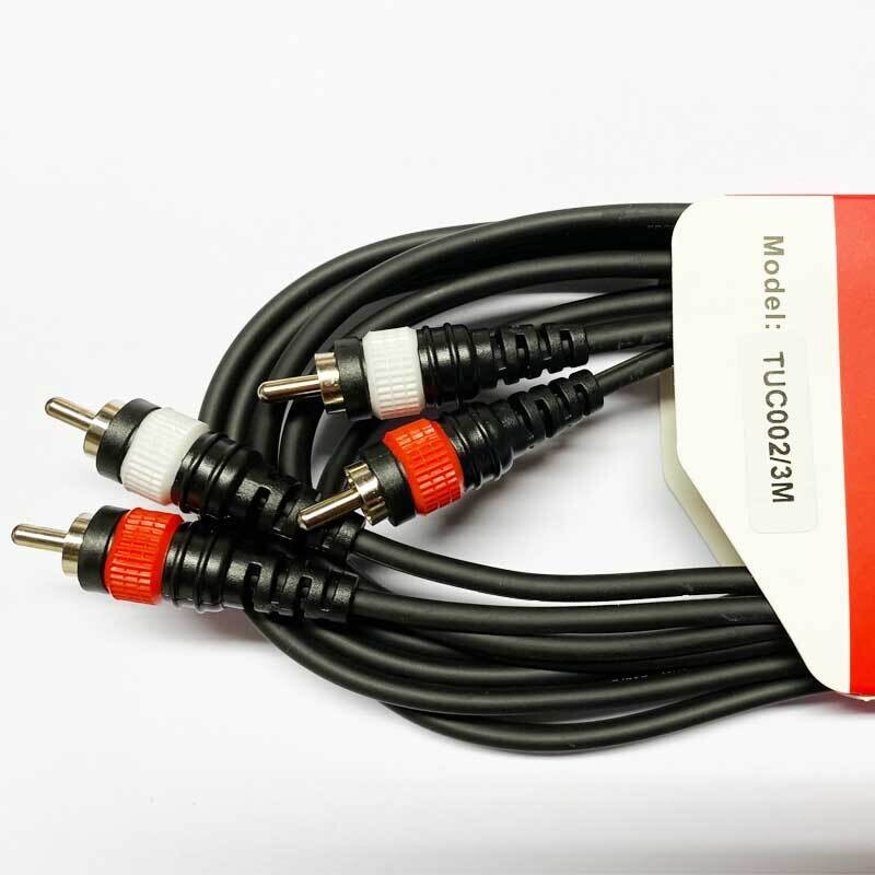 Koda 3M Audio Cable, Twin RCA Male - Twin RCA Male, Black