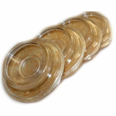 4 Piano Castor Cups with 10mm Felt Padding - TRANSPARENT