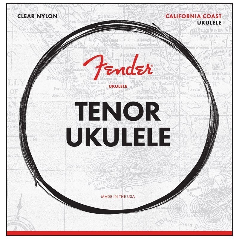Fender Tenor Ukulele Strings, Clear Nylon, .0285, .0327, .041, .029 Gauges