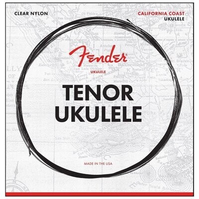 Fender Tenor Ukulele Strings, Clear Nylon, .0285, .0327, .041, .029 Gauges