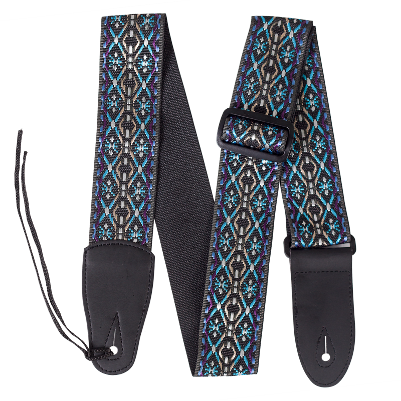 Koda Woven Guitar Strap with Leatherette Strap Ends - SNOWFLAKE