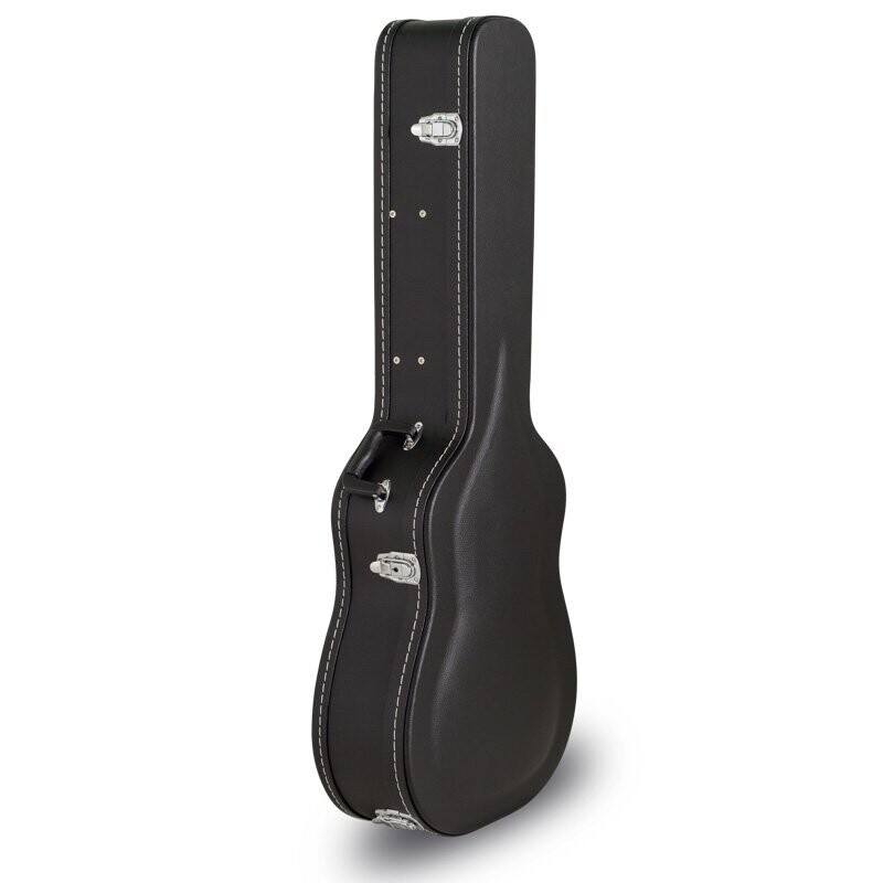 Koda Acoustic Guitar Wooden Case, Arch Top, 7mm Black Plush Interior, BLACK