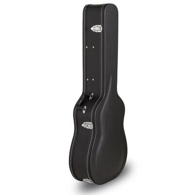 Koda Acoustic Guitar Wooden Case, Arch Top, 7mm Black Plush Interior, BLACK