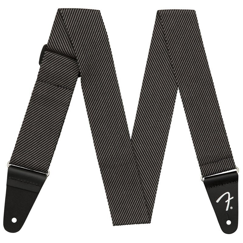 Fender Guitar Strap, Modern Tweed, Leather Ends, Gray and Black