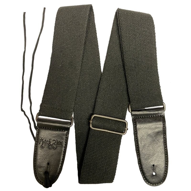RockYou 2&quot; Cotton Adjustable Guitar Strap, BLACK