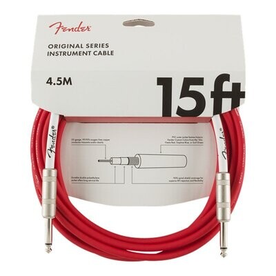 Fender Instrument Cable, 15FT / 4.5M Original Series Lead, Fiesta Red