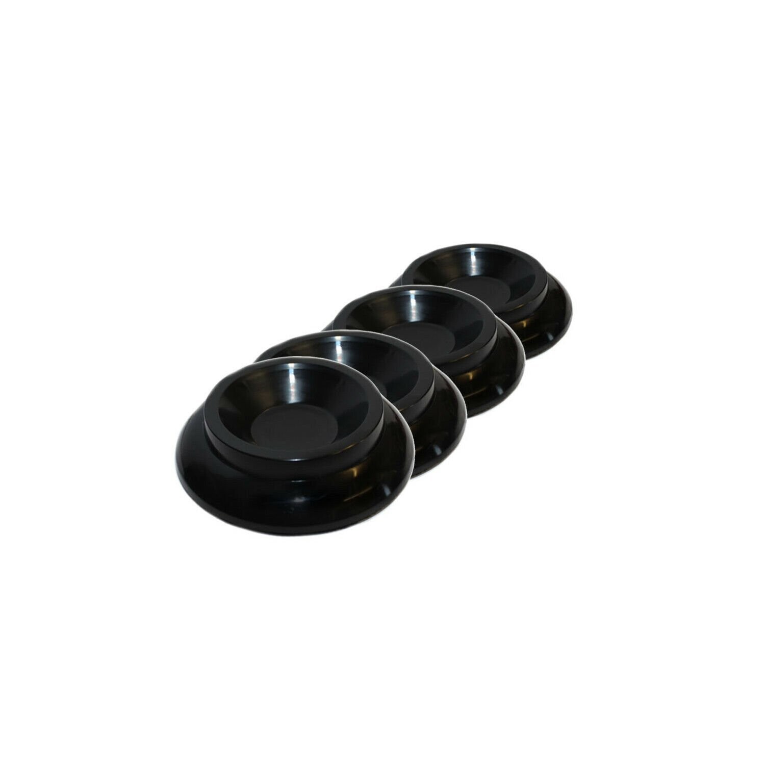 4 Piano Castor Cups with 10mm Felt Padding - BLACK