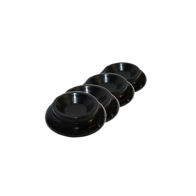 4 Piano Castor Cups with 10mm Felt Padding - BLACK