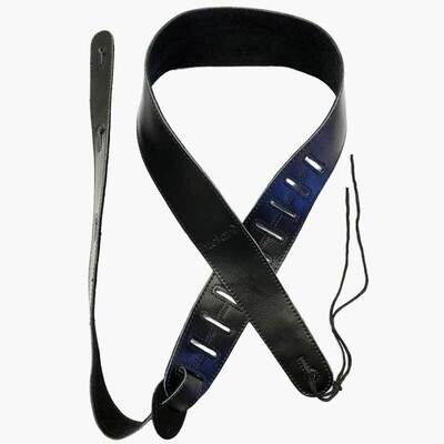 RockYou 2&quot; Genuine Leather Adjustable Guitar Strap, Ireland Engraved, BLACK