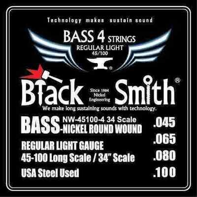 BlackSmith NW45100434 Bass Strings Nickel Round Wound Electric Regular Light