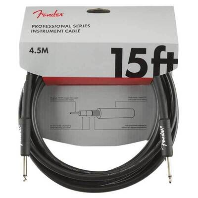 Fender Instrument Cable, 15FT / 4.5M Professional Series Lead, Jack Male-Jack Male, BLACK