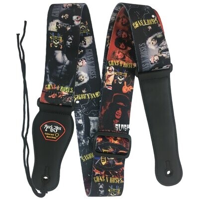 Guitar Strap RockYou with Leatherette Ends and Pick Holder - GUNS N&#39; ROSES