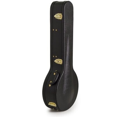 Koda 19 Fret Banjo Arch Top Wooden Case, 7mm black plush interior, BLACK