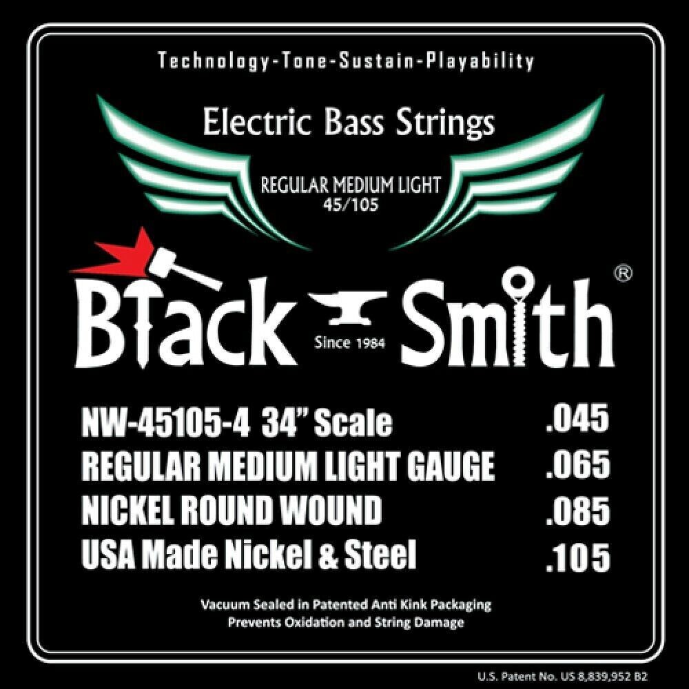 BlackSmith NW45105434 Bass Strings Nickel Round Wound Electric Regular Med Light