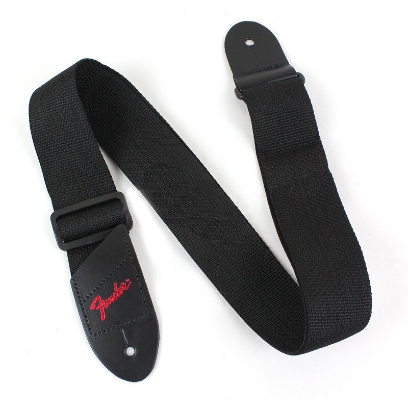 Fender Guitar Strap, 2&quot; Polyester Straps with Leather Ends, Red Fender Logo