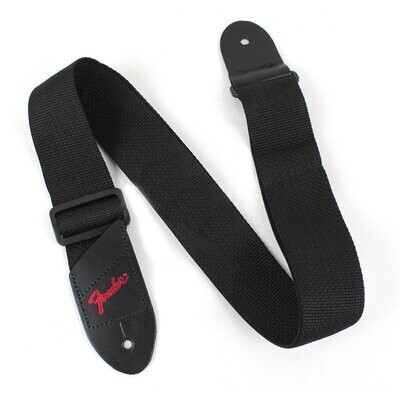 Fender Guitar Strap, 2&quot; Polyester Straps with Leather Ends, Red Fender Logo