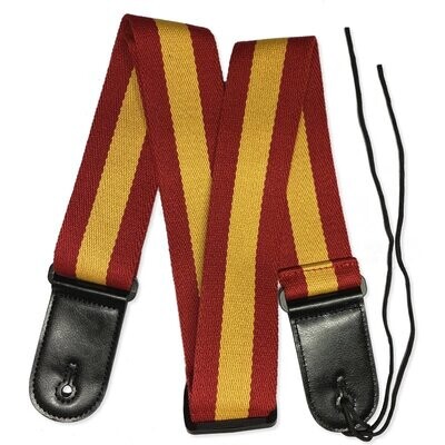 RockYou 2&quot; Cotton Adjustable Guitar Strap, RED &amp; YELLOW STRIPE