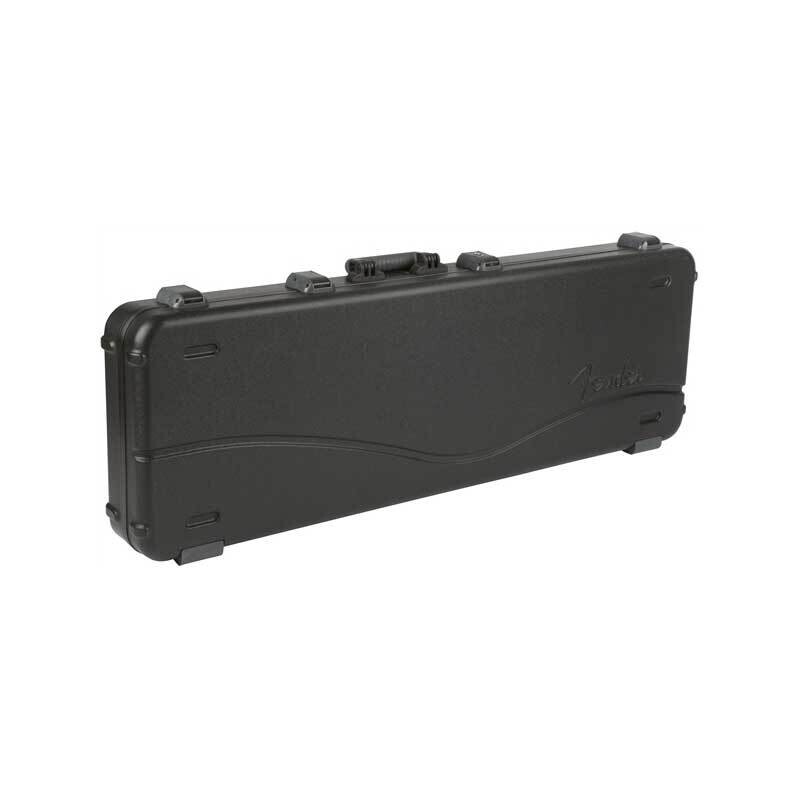 Fender Delux Molded Hard Case for Precision, Jazz, and Jaguar Electric Bass Guitars, Black