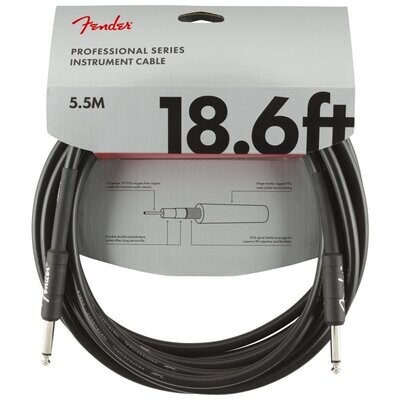 Fender Instrument Cable, 18.6FT / 5.5M Professional Series Lead, Jack Male-Jack Male