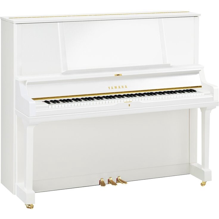 Yamaha YUS5 Upright Piano, Polished White - FREE DELIVERY