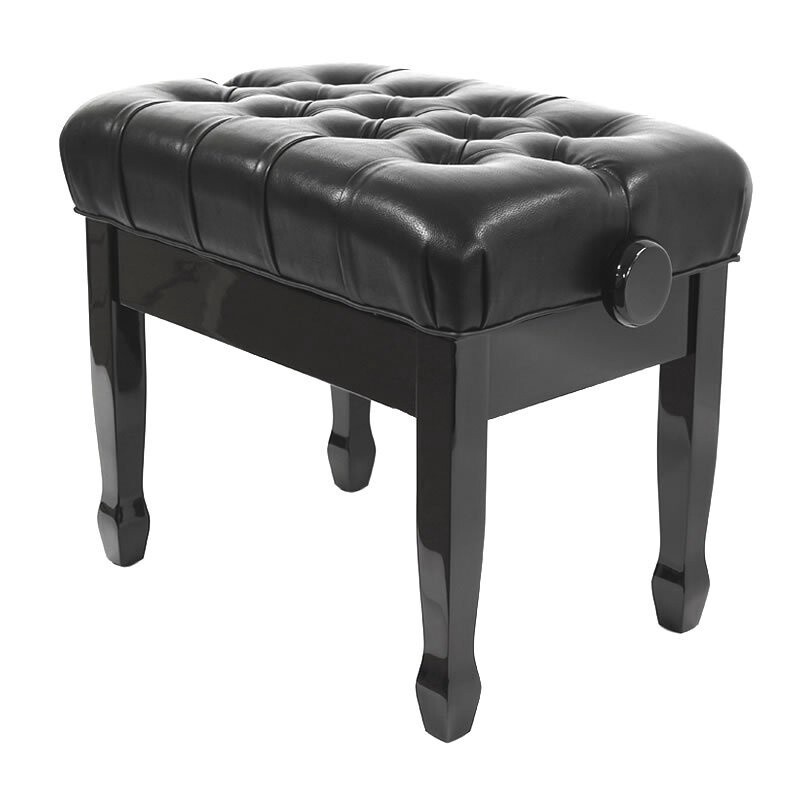Steinhoven &quot;CADENZA&quot;  Adjustable Piano Stool, with Deep Button Seat, Polished Ebony