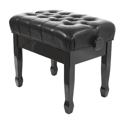 Steinhoven &quot;CADENZA&quot;  Adjustable Piano Stool, with Deep Button Seat, Polished Ebony