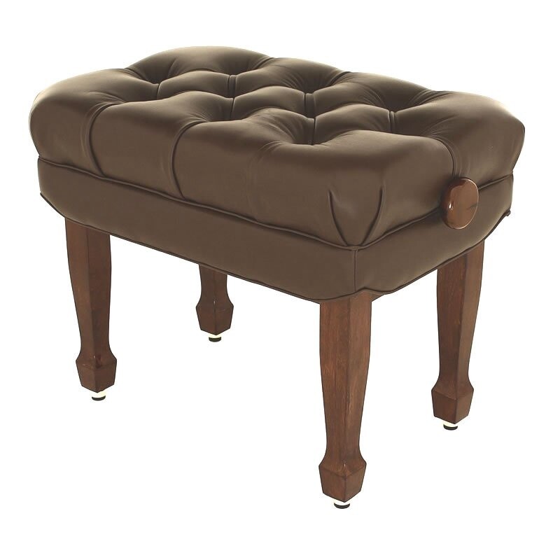 Steinhoven &quot;MAESTRO&quot; Real Leather Adjustable Piano Stool, Polished Walnut