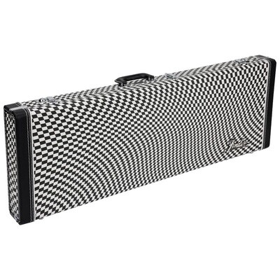 Fender Classic Series Wood Case for Stratocaster or Telecaster Electric Guitars, Wavy Checkerboard