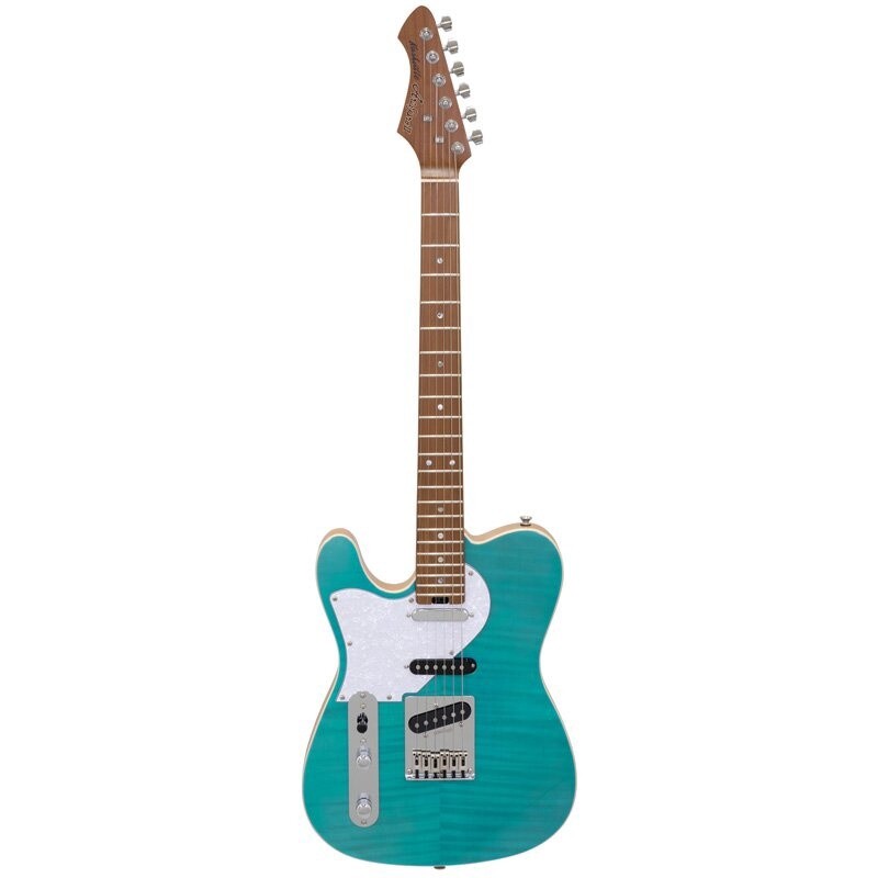 Aria 615 MK2 Left-Handed Electric Guitar, Turqoise Blue