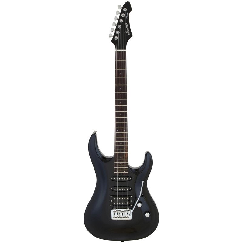 Aria MAC STD Electric Guitar, Metallic Black