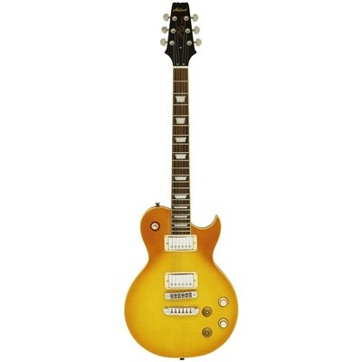 Aria PE350 PG Electric Guitar, Single Cutaway, Aged Lemon Drop