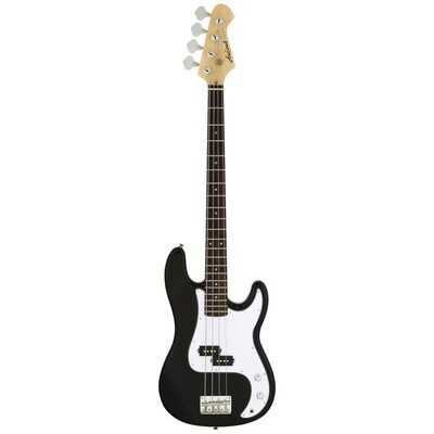 Aria STB P Bass Guitar, Black with White Pickguard