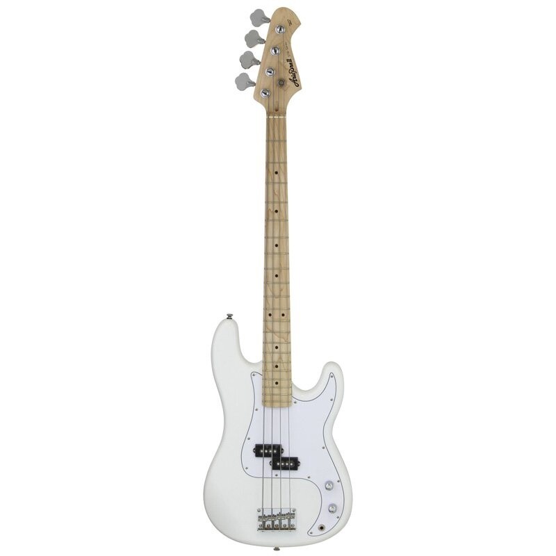 Aria STB P Bass Guitar, Maple Fingerboard, White with White Pickguard