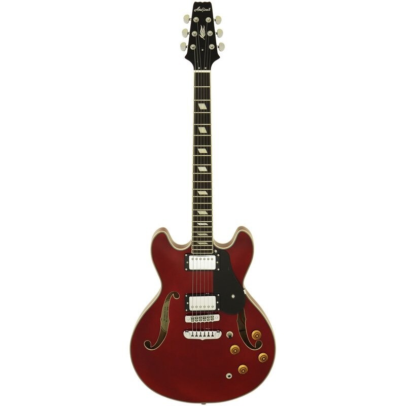Aria TA Classic Hollow Body Electric Guitar, Wine Red
