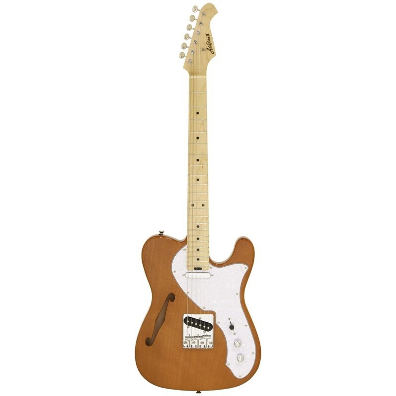 Aria TEG TL Electric Guitar, Hollow Body, Natural