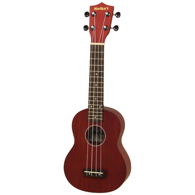 Aria Maikai MKU1 Soprano Ukulele with Bag, See Through Red
