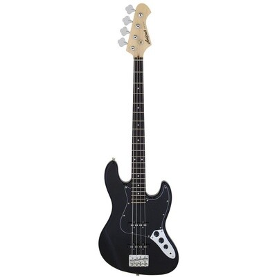 Aria STB J Bass Guitar, Black with Black Pickguard