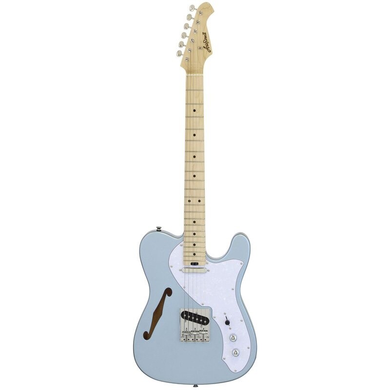 Aria TEG TL Electric Guitar, Hollow Body, Metallic Ice Blue