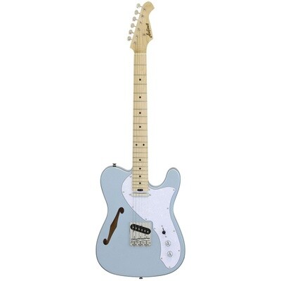 Aria TEG TL Electric Guitar, Hollow Body, Metallic Ice Blue